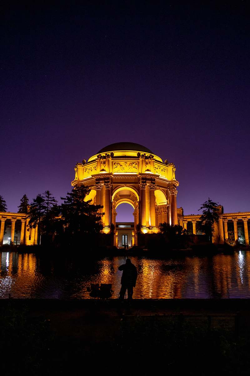 building silhouette of person dome