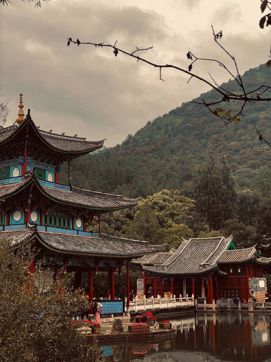 building temple near lake pagoda
