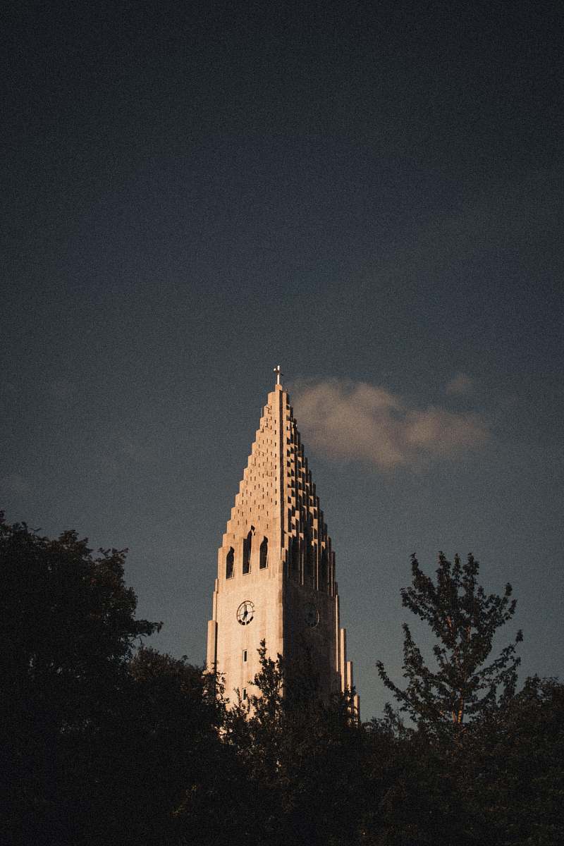 building tower clock spire