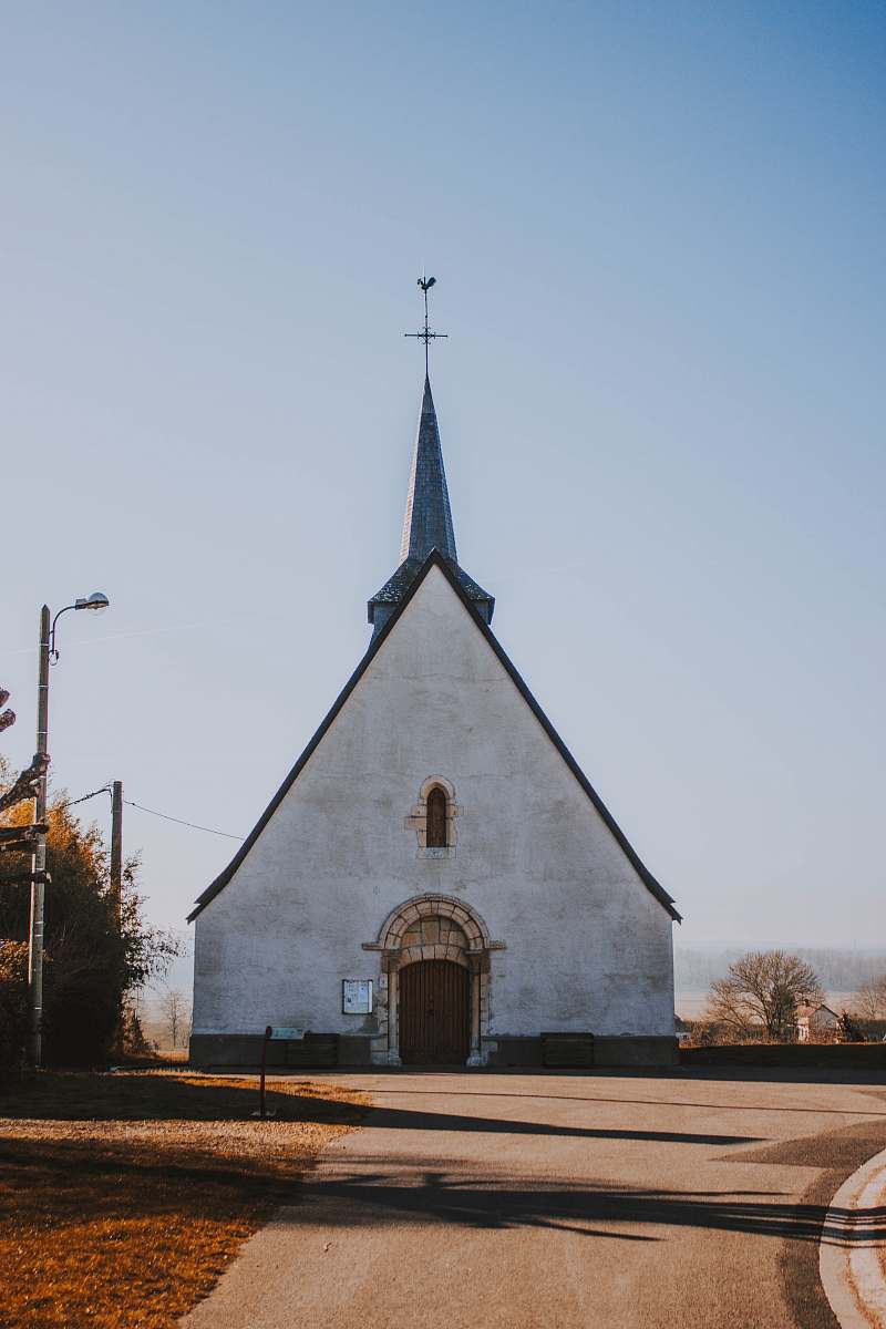 building white and blue church spire