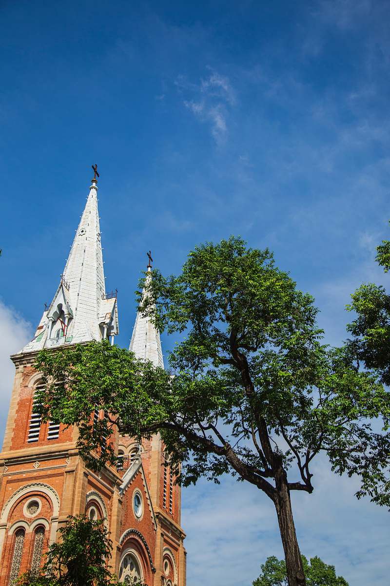 building white and brown church steeples spire