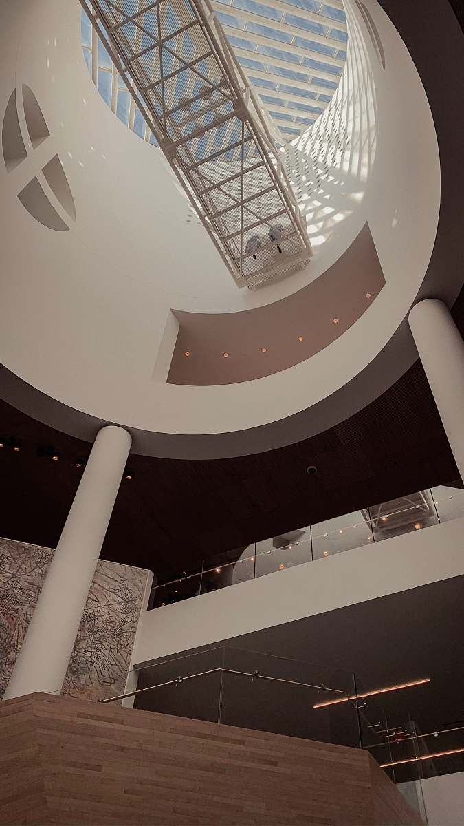 building white and gray building staircase