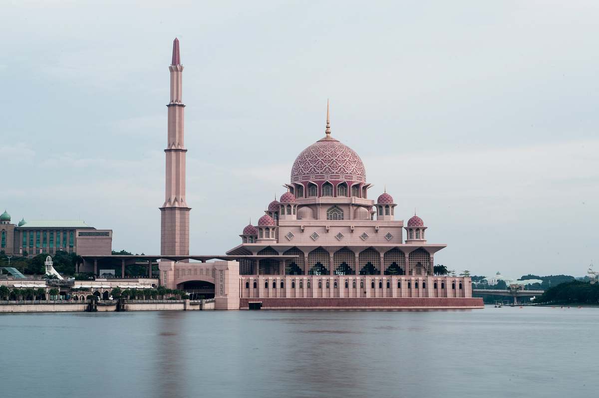 building white and pink dome building dome