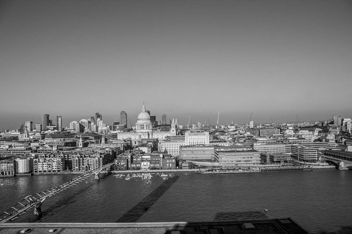 black-and-white white dome building grey