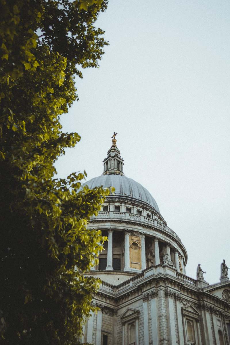 building white dome cathedral under grey sky dome