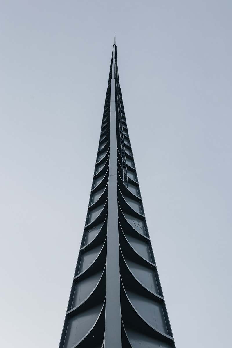 architecture black concrete building spire