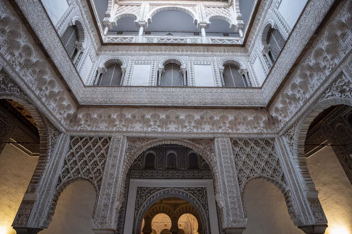 architecture brown building column view seville