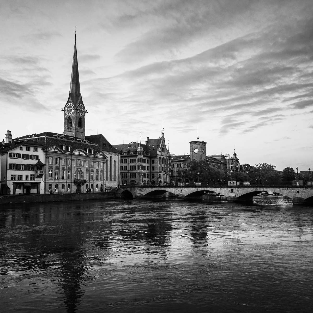 architecture grayscale photo of buildings near body of water black-and-white