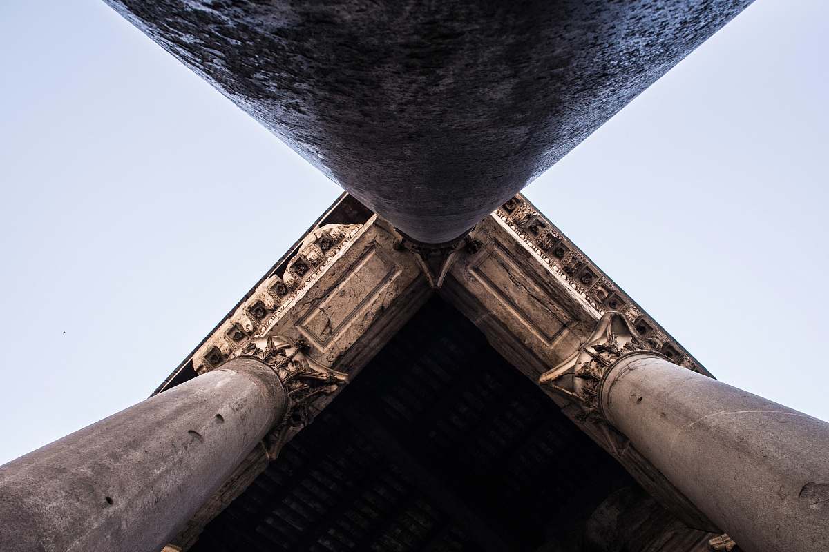 architecture low-angle photography of column pillar