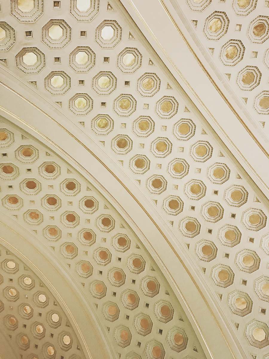 architecture white and gold-colored ceiling arch