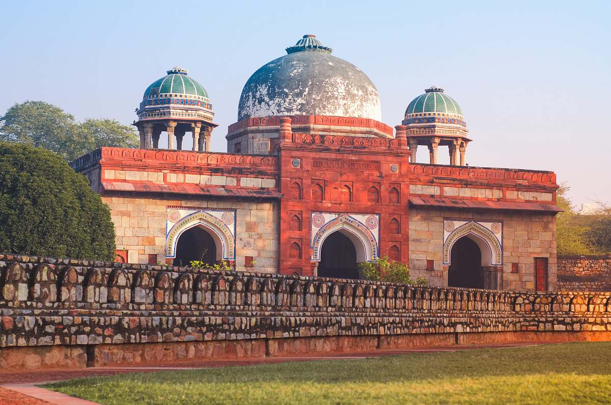 architecture stone building with three dome structures building