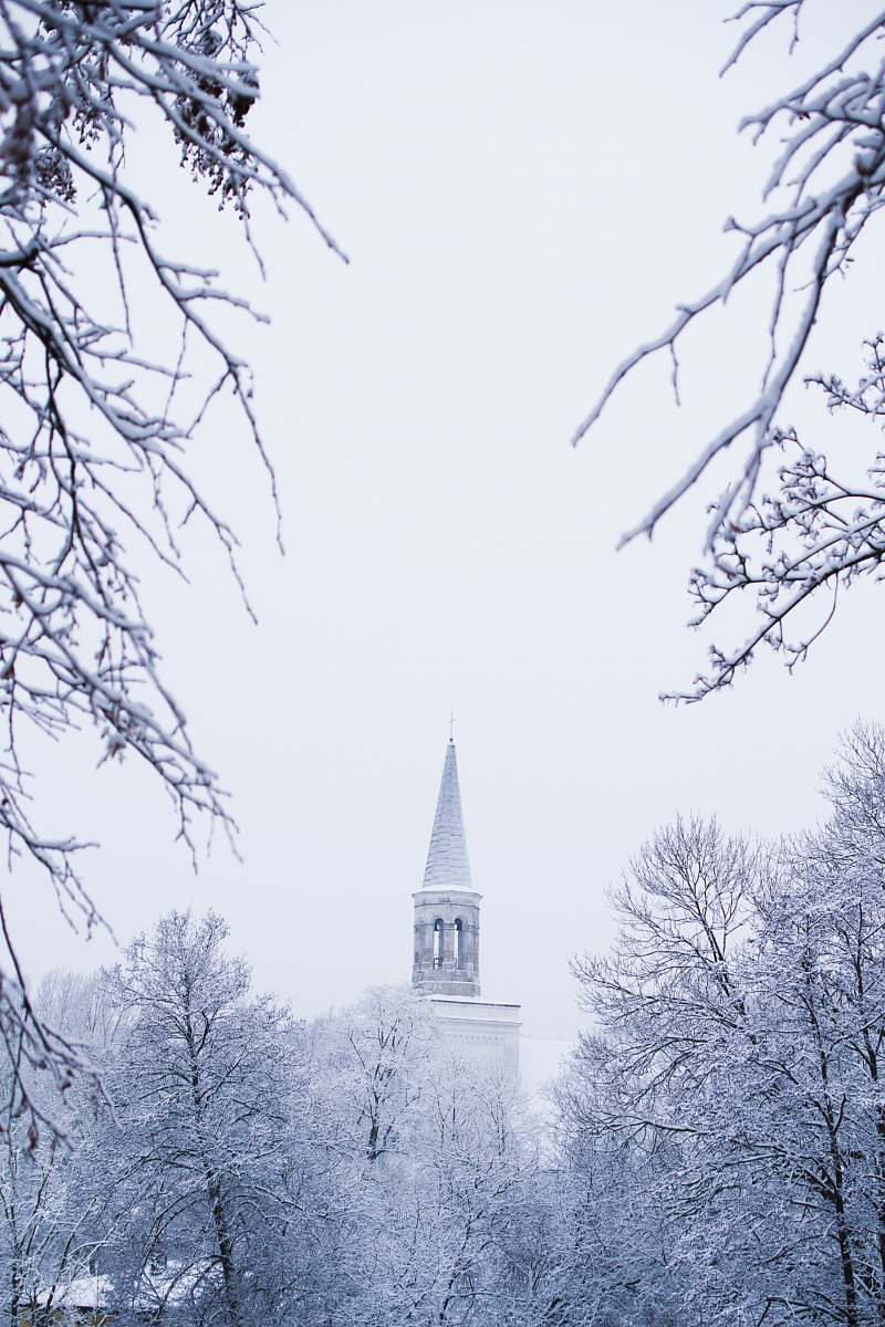 tower church during winter day steeple