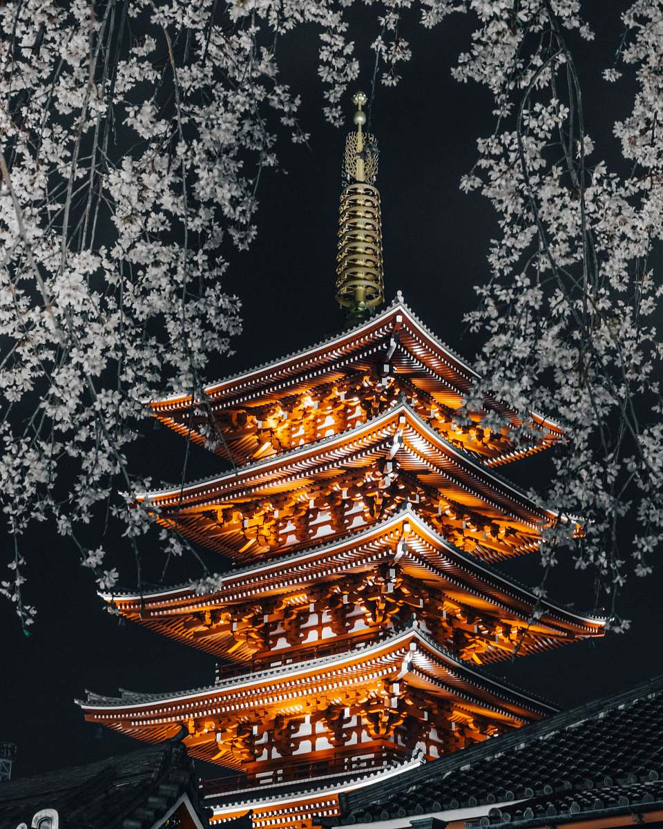 worship orange pagoda temple pagoda