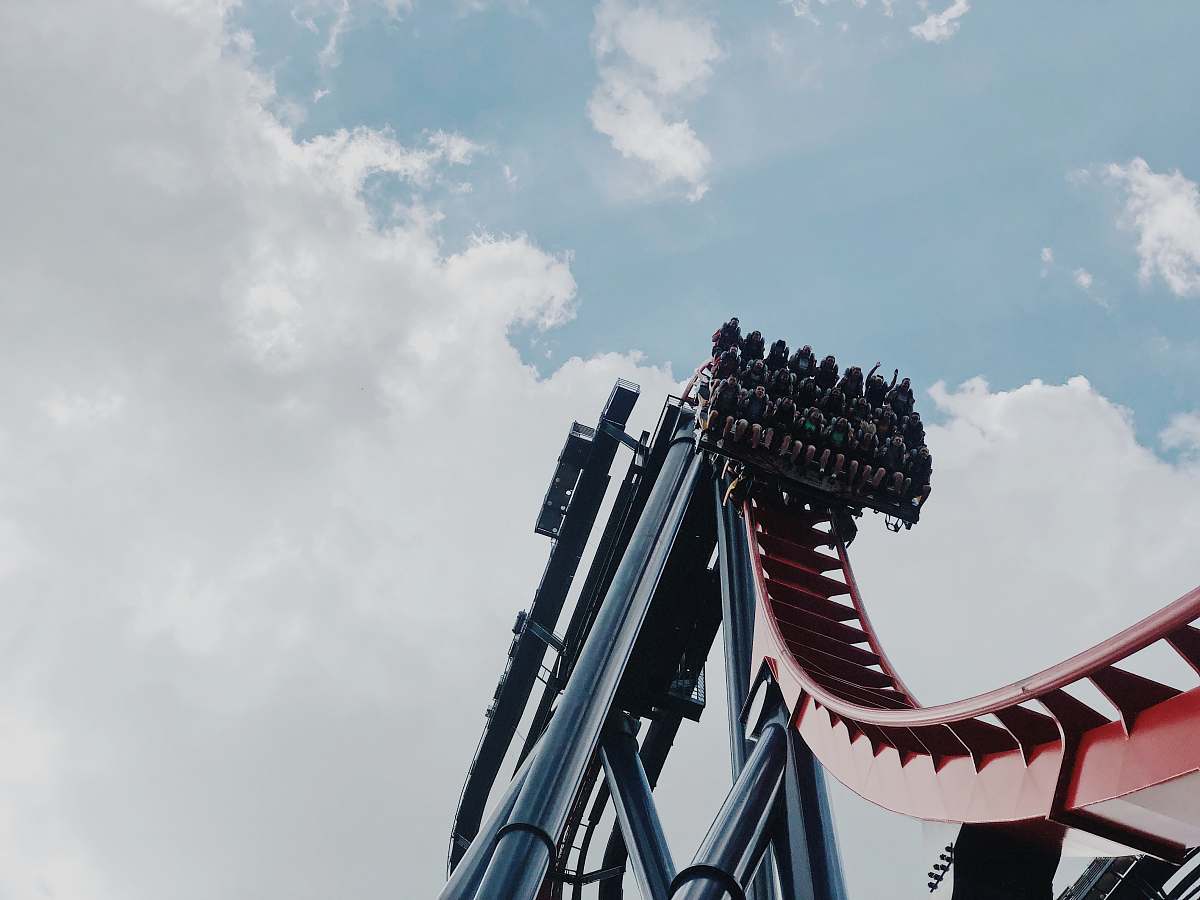 Roller Coaster People Riding On Roller Coaster Coaster Image Free Photo