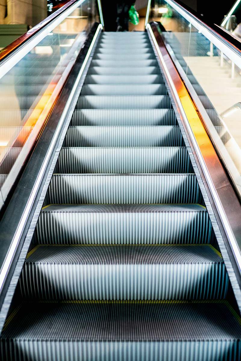 handrail grey escalator staircase