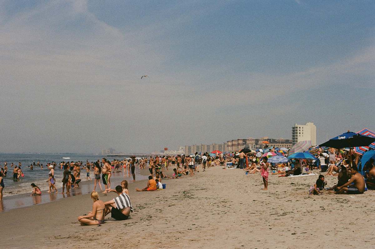 ocean people on beach at daytime sea