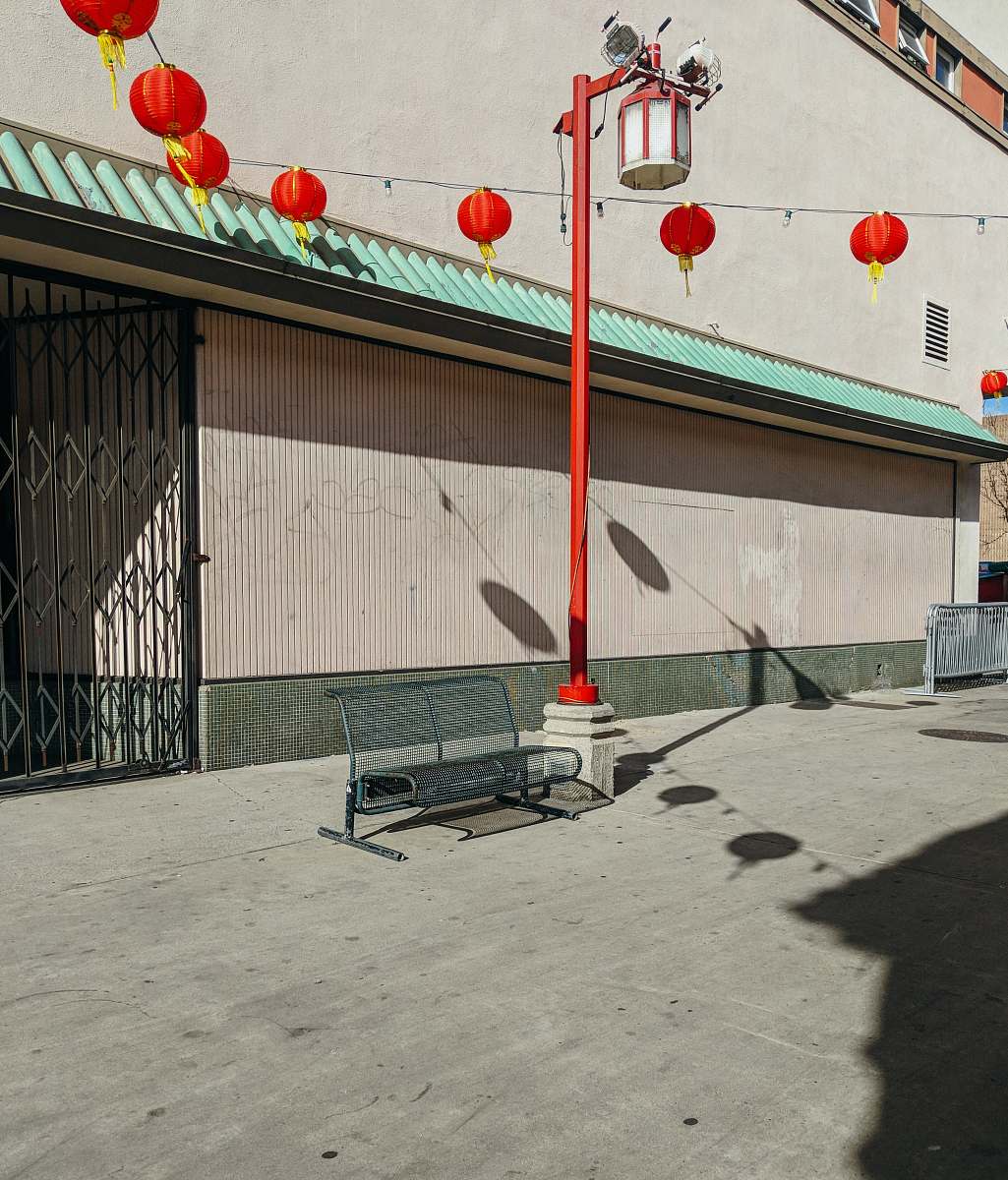 footprint powered off red pedestal lamp chinatown
