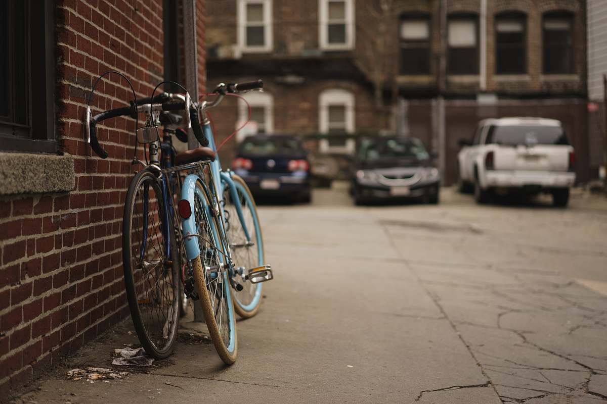 bike two blue city bikes vehicle