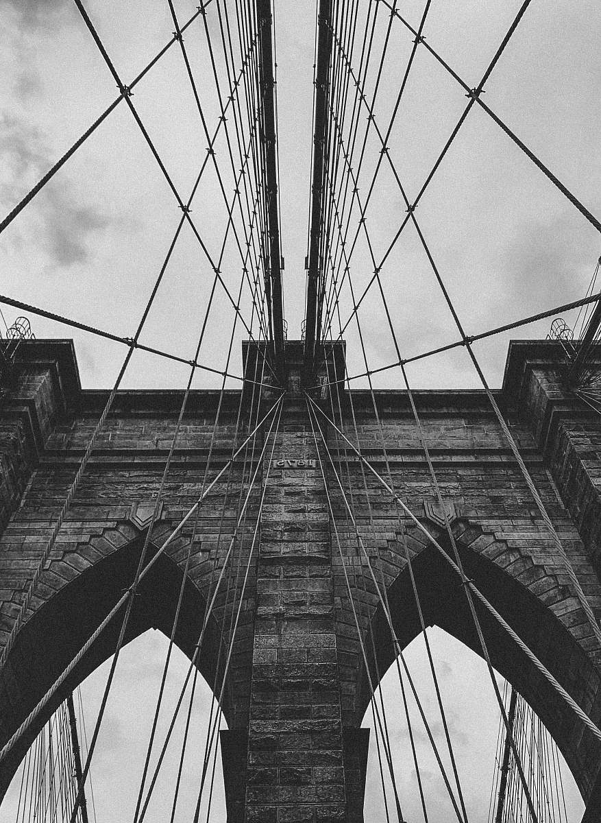 building grey suspension bridge bridge