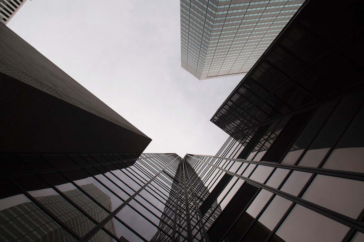 grey worm's eye view of building architecture