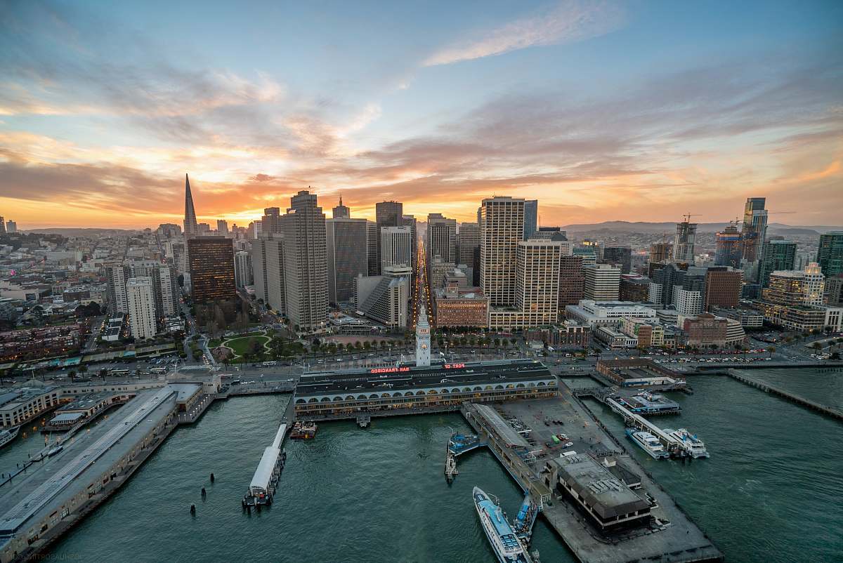 city aerial photography of boat harbour during daytime water