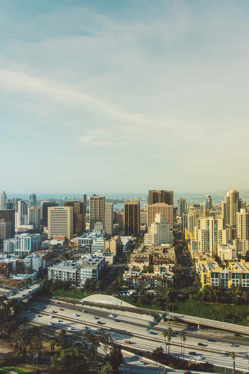 city aerial photography of skyscrapers downtown