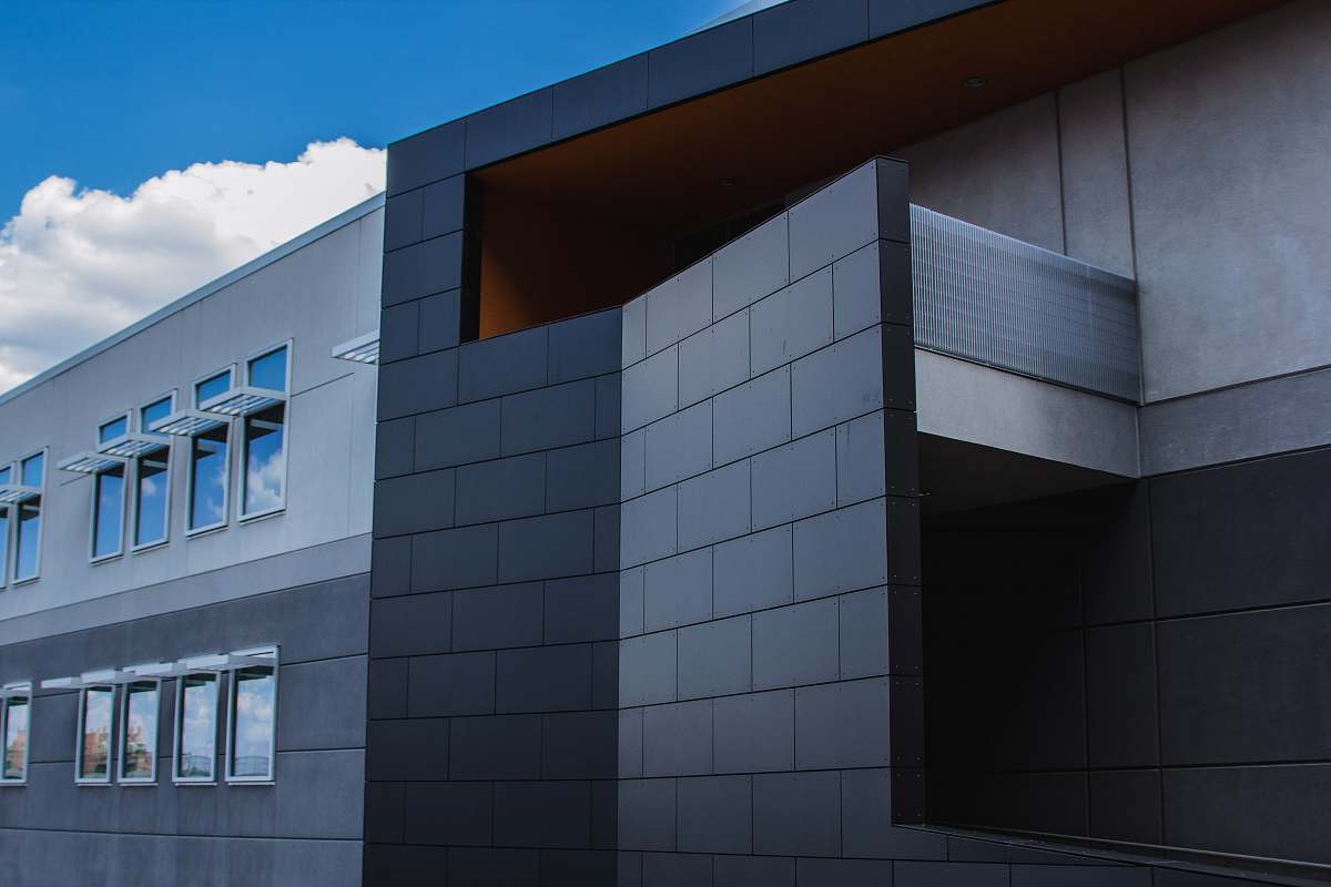 grey black and gray concrete building office building