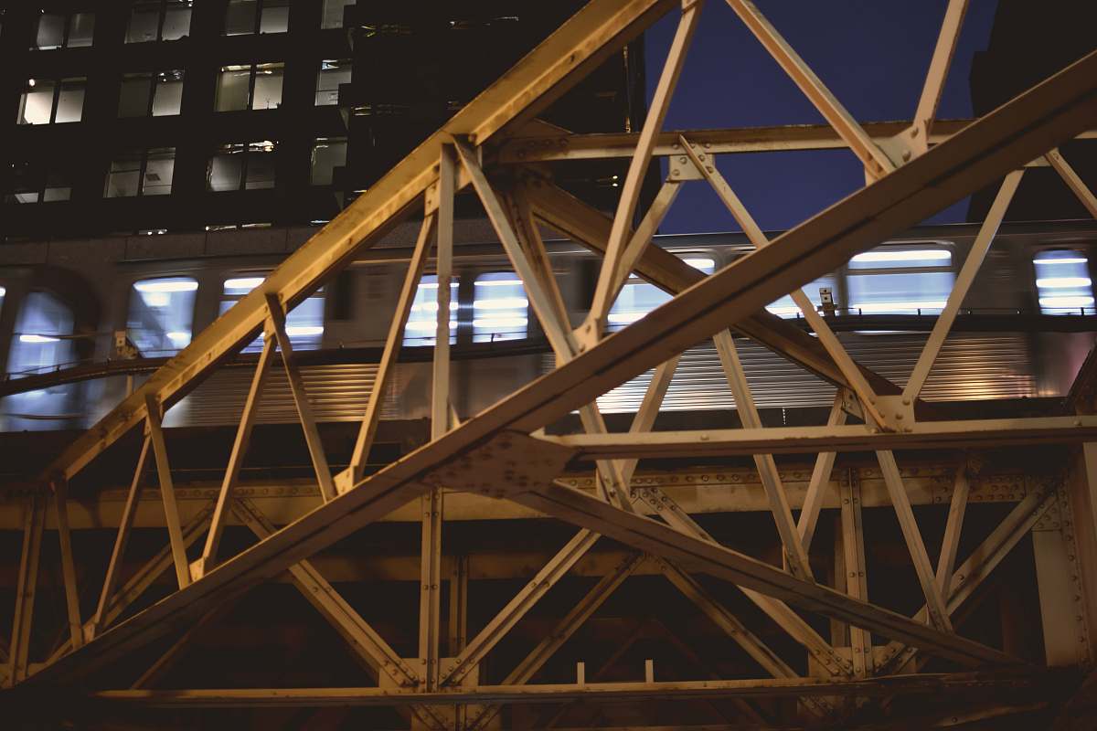 wood brown metal tower during night time chicago