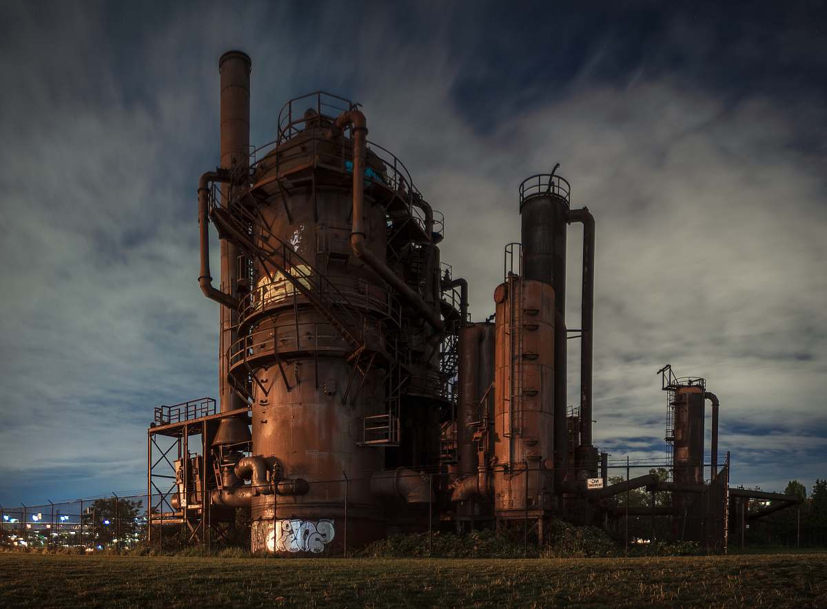 factory brown steel abandoned factory refinery