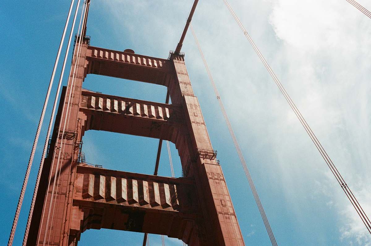 bridge brown suspension bridge architecture