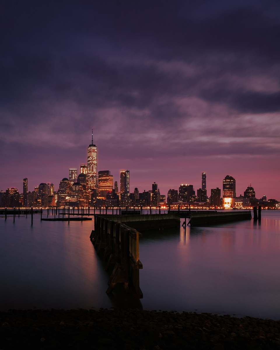 city city skyline showing lights new york