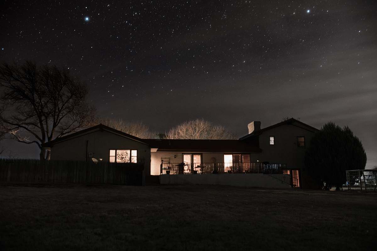 Night Landscape Photography Of A House Under Nightsky House Image Free ...