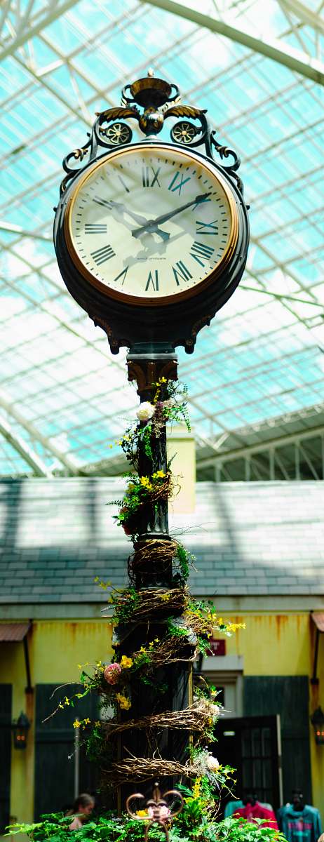 architecture round black framed analog clock clock tower