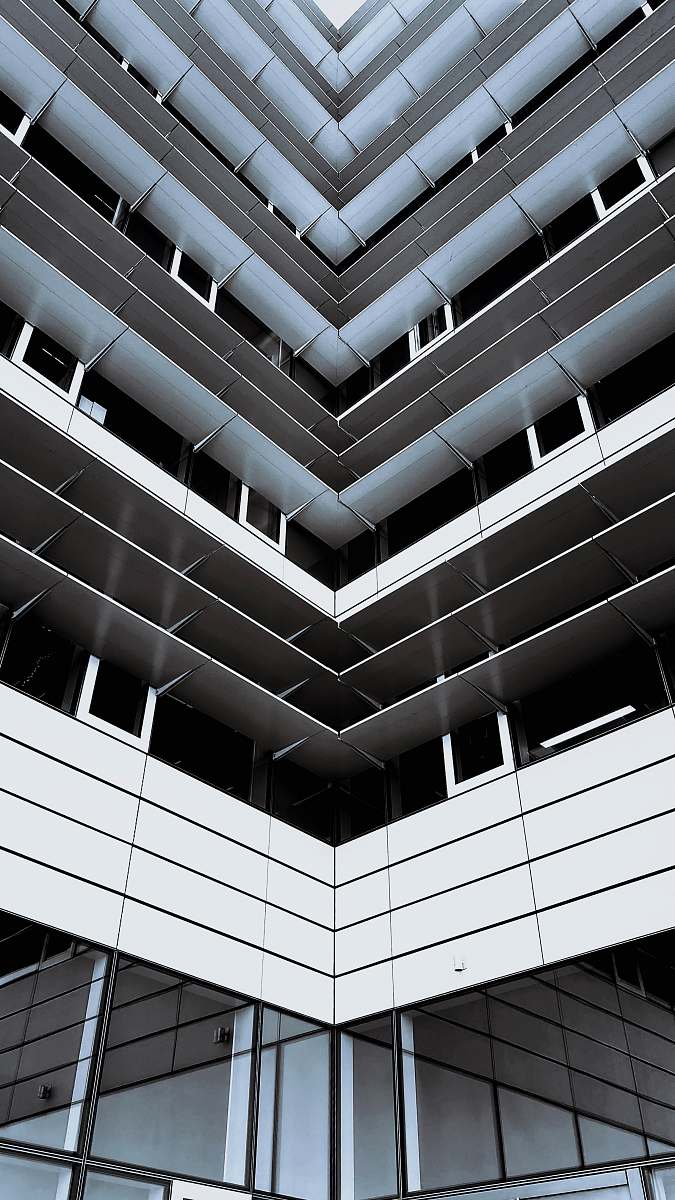 staircase white and black concrete building architecture