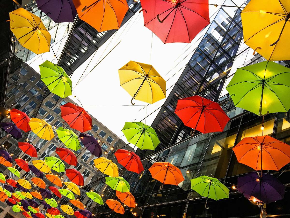 umbrella assorted-color umbrella lot near buildings washington d.c