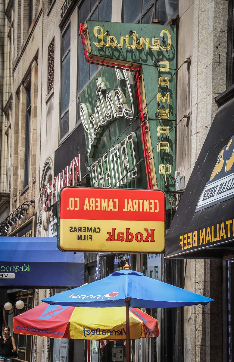 umbrella Central store marquee signage chicago