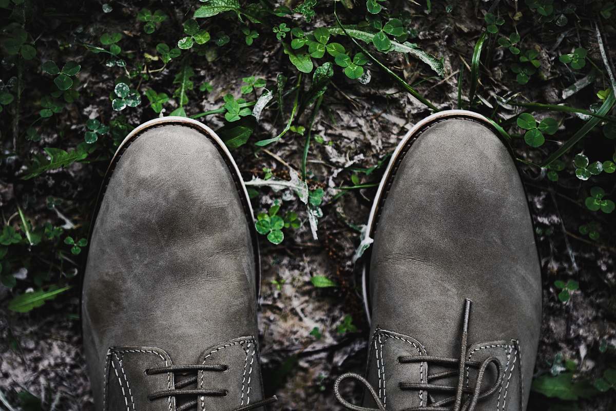 footwear flat lay photography of black shoes shoe