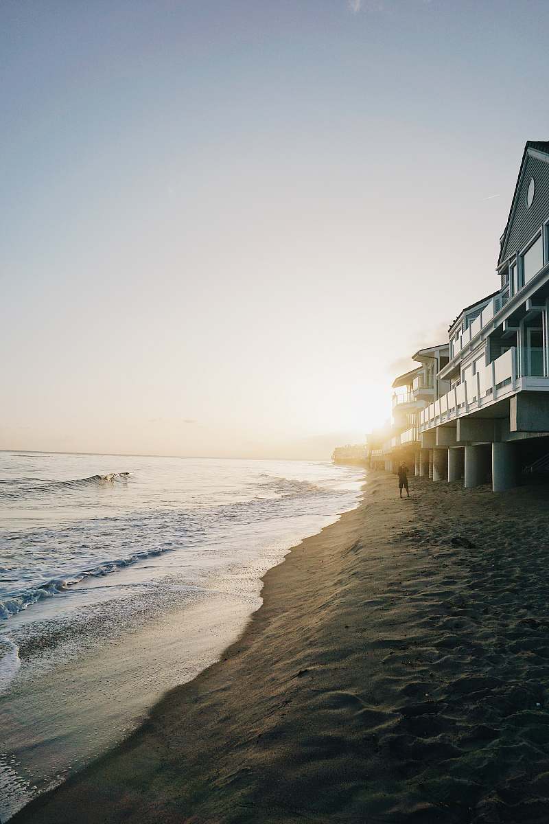 beach white house near shore malibu