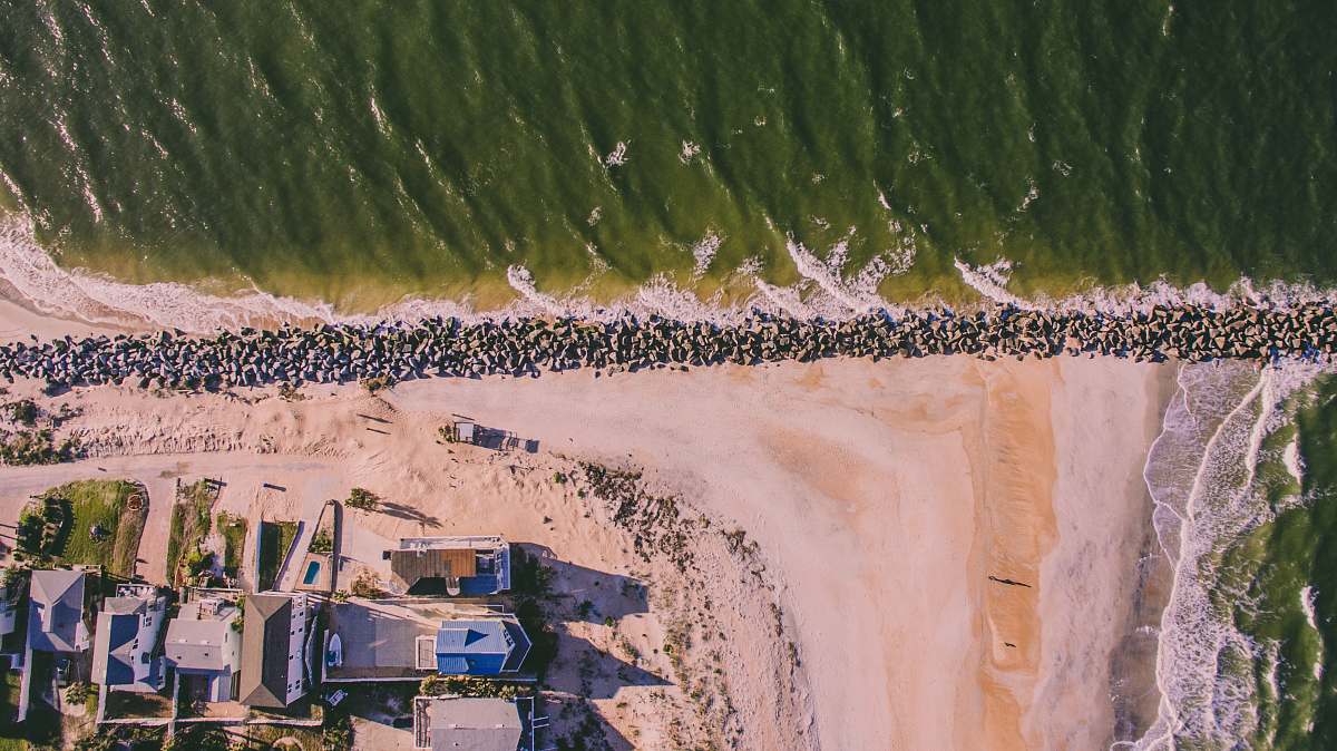 Poster Aerial View Of Houses And Body Of Water Florida Image Free Photo