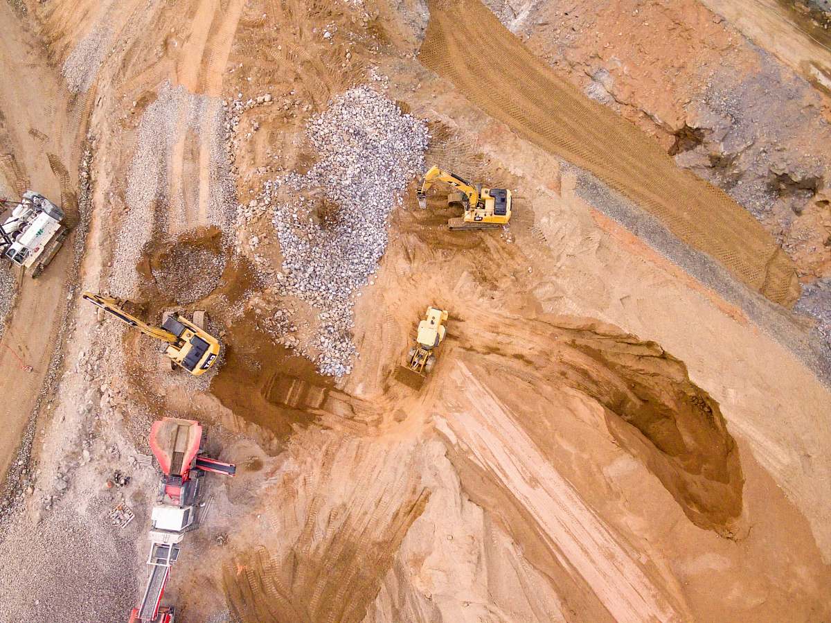 georgia aerial photography of three heavy equipment united states