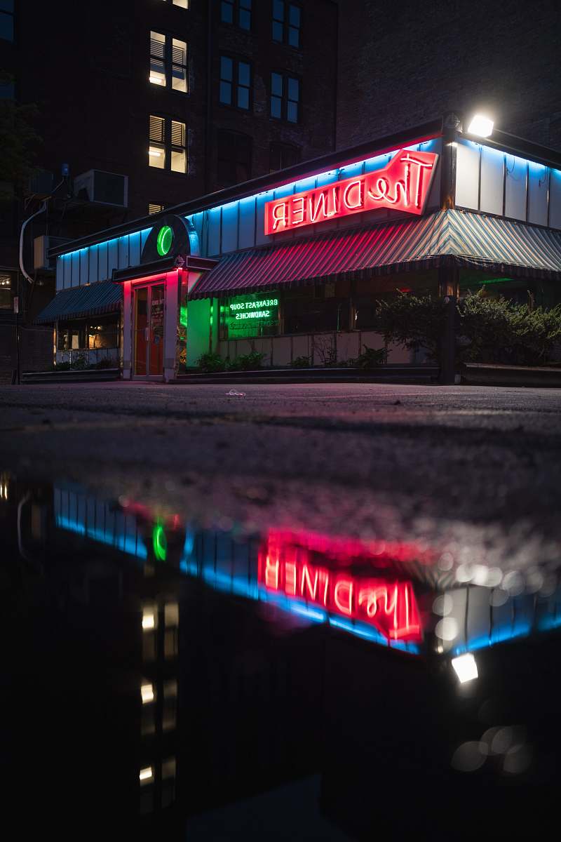 restaurant The Diner lighted signage food