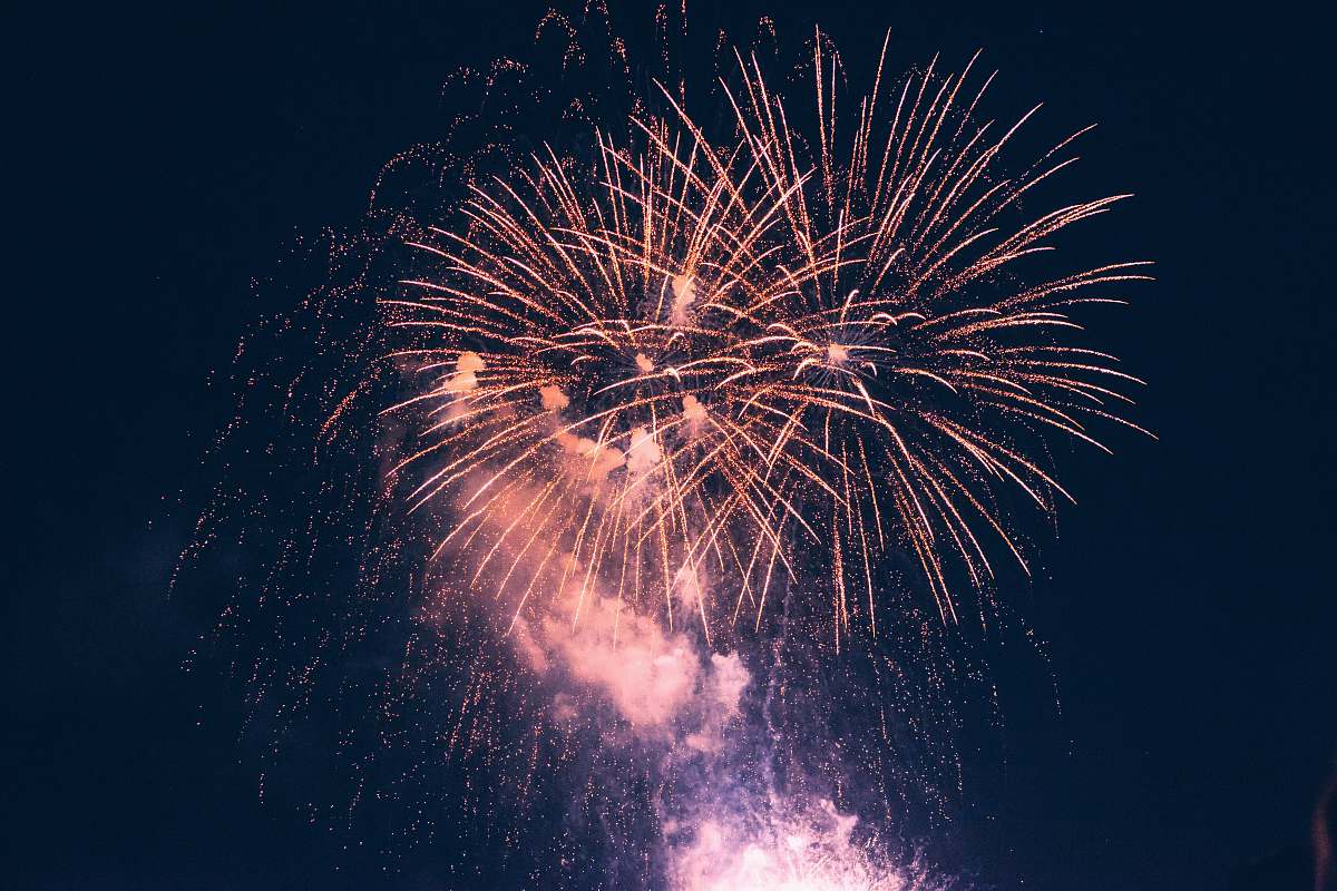 night fireworks display outdoors