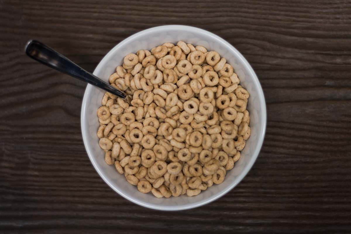 bean cereals in bowl with spoon food