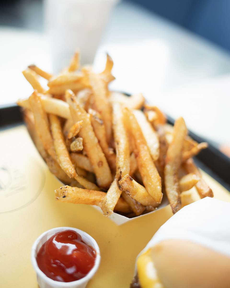 fries potato fries with tomato sauce dip fast food