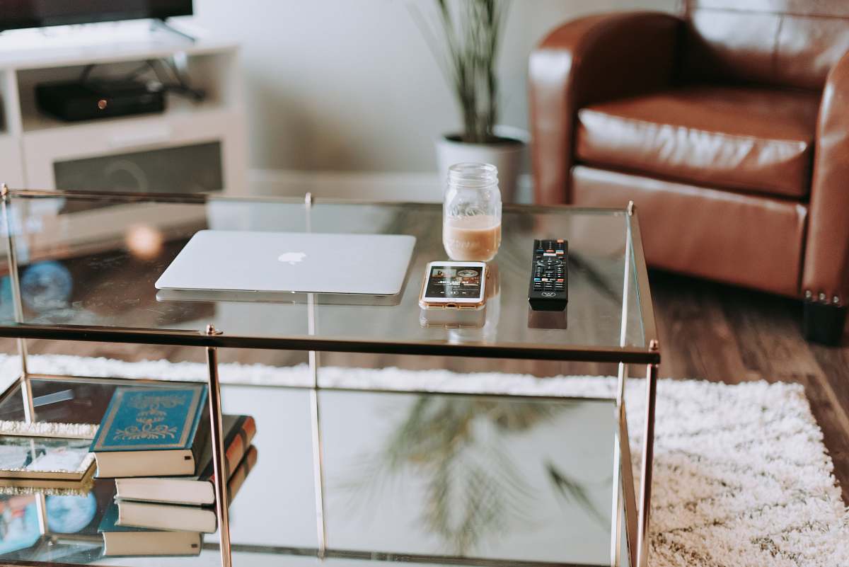 table remote control on center table coffee table