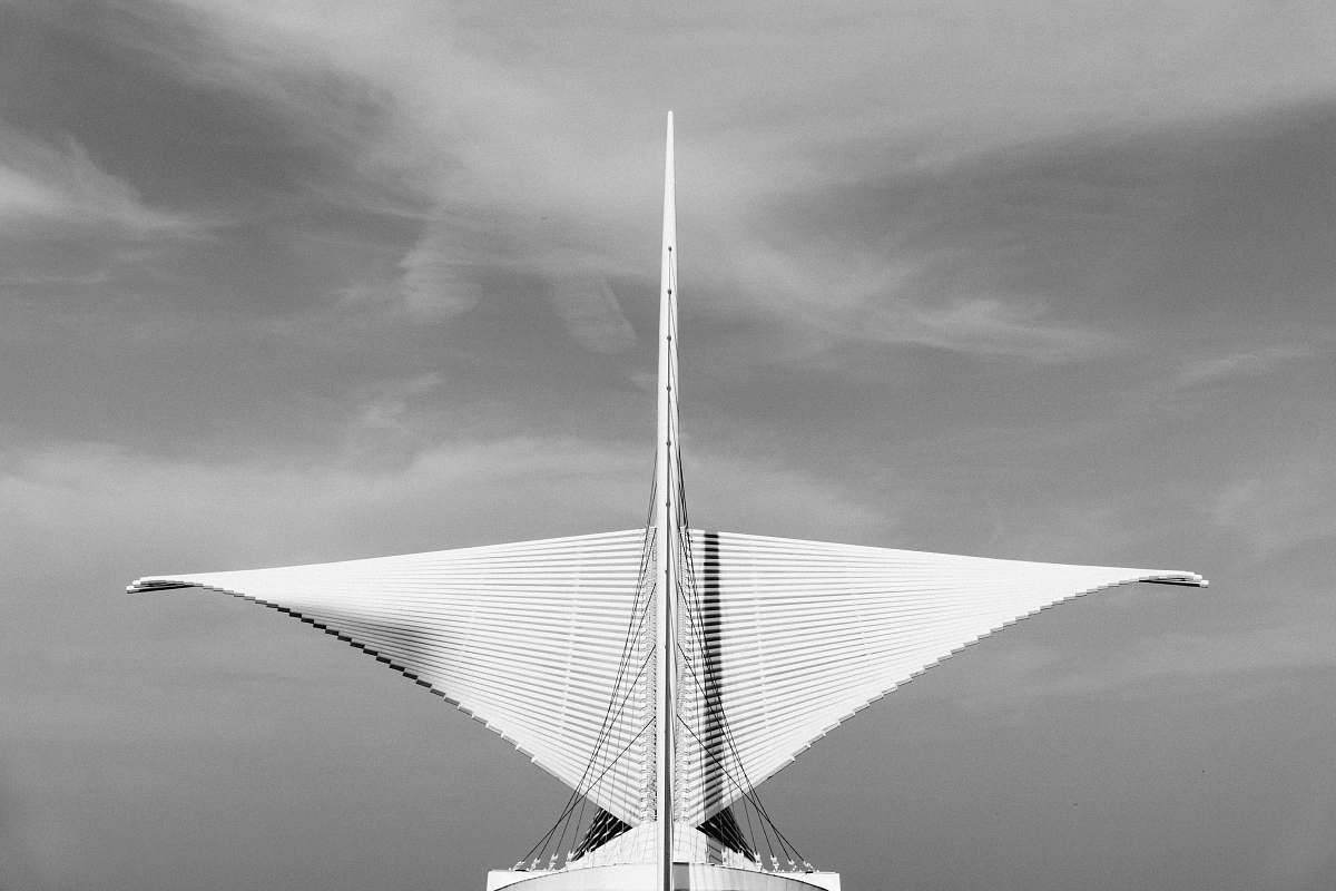 black-and-white greyscale photography of building milwaukee