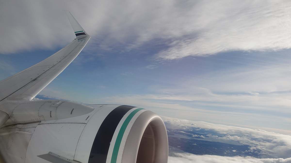 seattle view from plane window united states