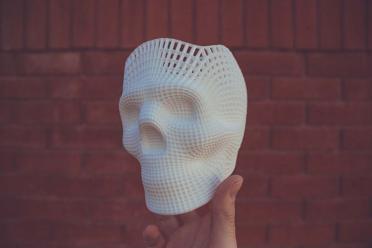 head white 3D-printed skull scale model las vegas