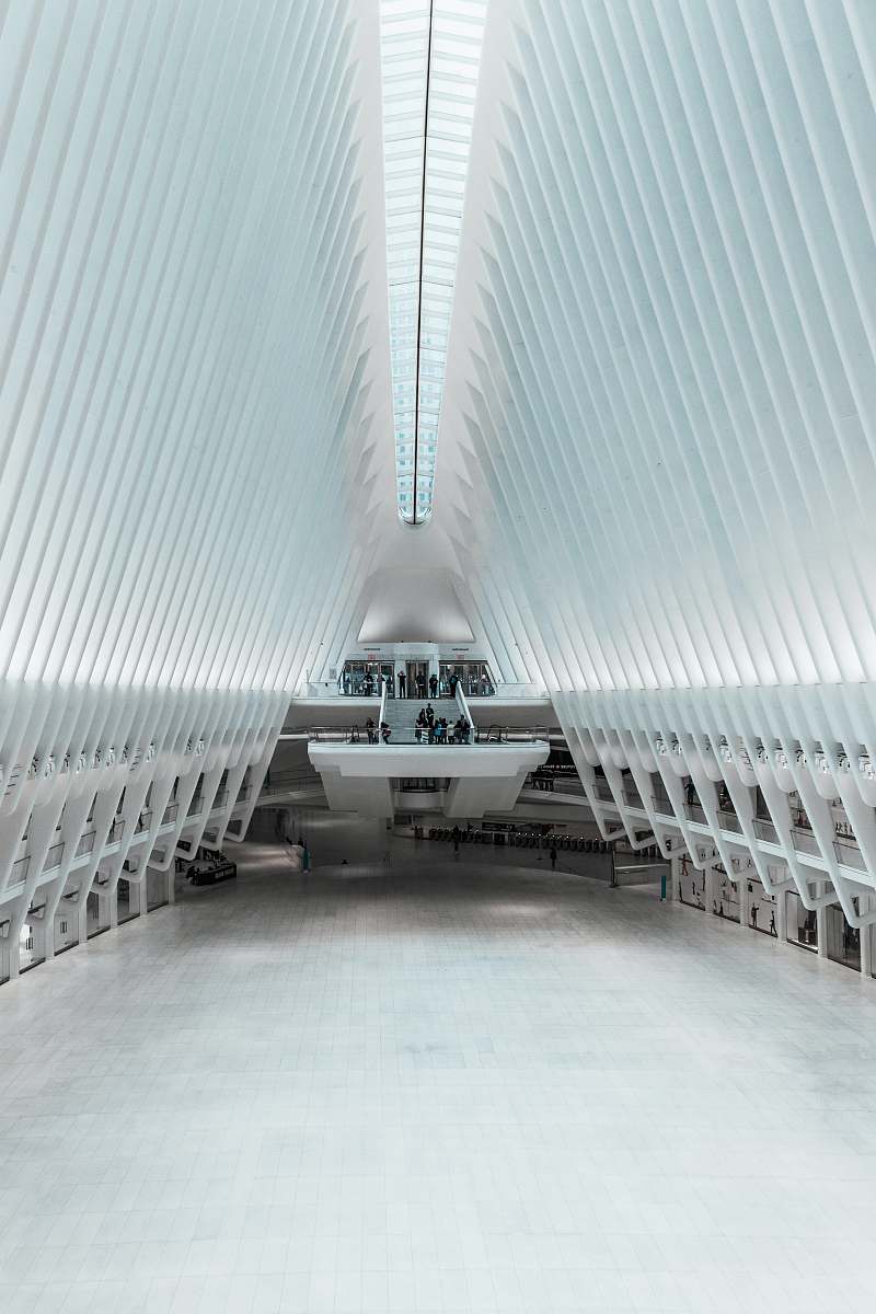 building white glass curtain building interior banister