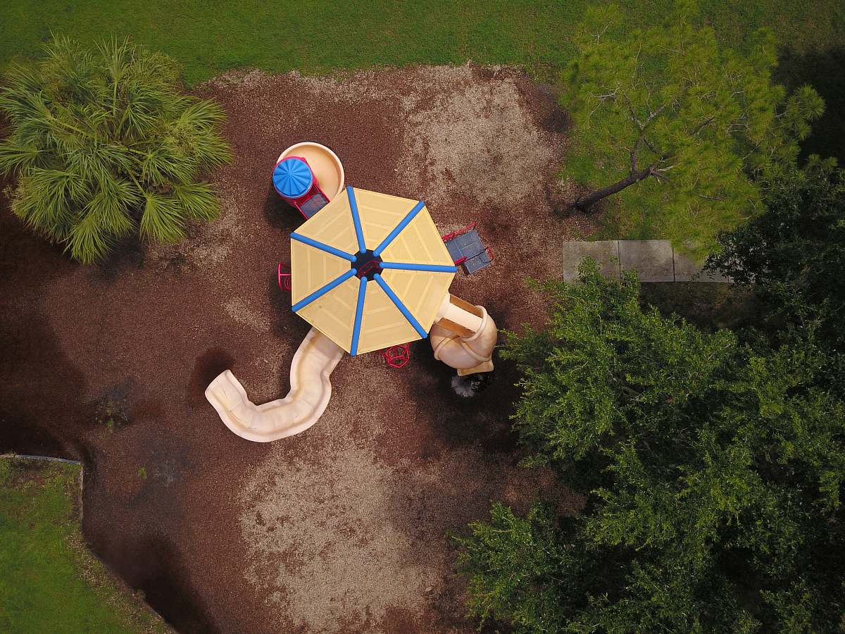 soil aerial photo of playground slide sheffield park